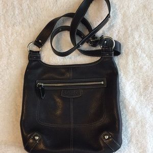 Black leather Coach shoulder bag